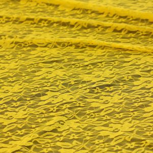 Ткань гипюр стрейч «цветы» цвет жёлтый